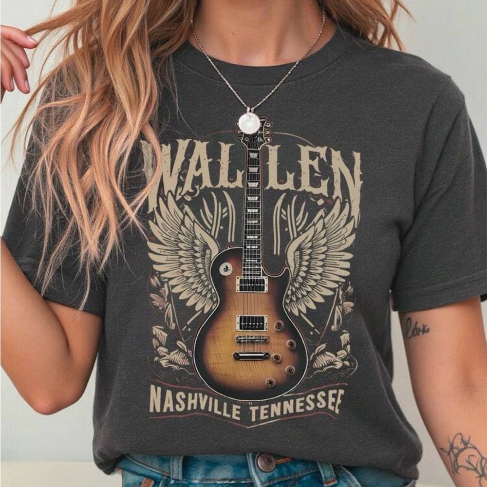 NWOT Wallen Graphic Tee with Guitar Design